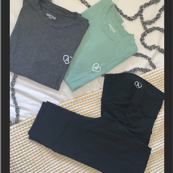 Aritzia Cotton Leggings (x2) and Aritzia Healthcare Heros Tees - Picture 6 of 7